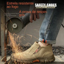 Genuine Leather Cow Suede Safety Work Shoes For Men Composite Head Anti Nail Anti Static Welding Shoes Indestructible Boots