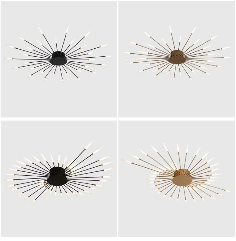 Lámpara de techo LED moderna para sala de estar, comedor, dormitorio, diseño de fuegos artificiales nórdicos, decoración del hogar, iluminación interior