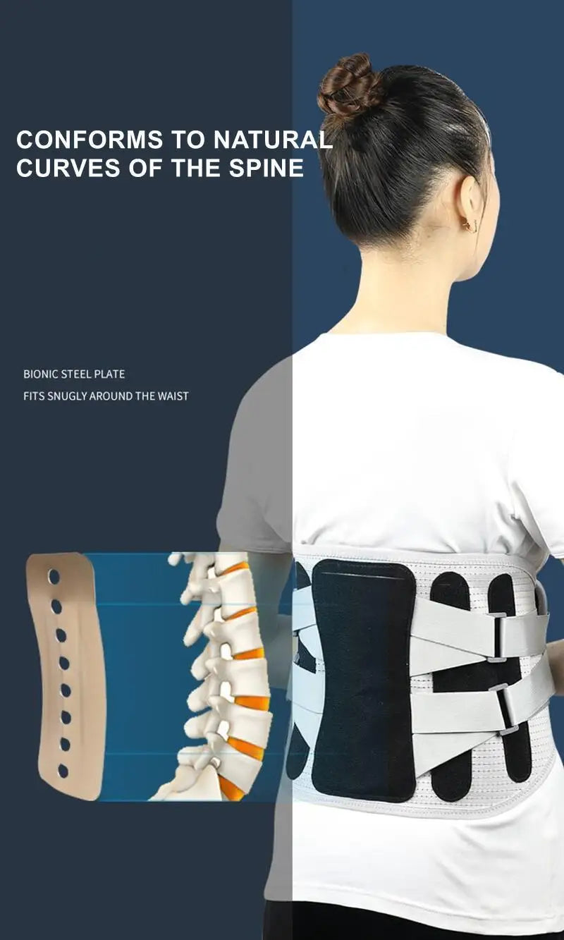 Lumbar Support Belt for Disc Herniation, Orthopedic Strain, and Pain Relief. Back Posture Corset, Spine Decompression Brace