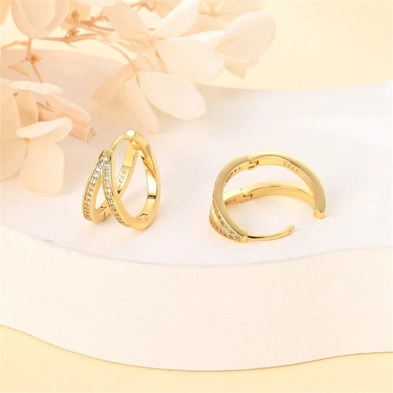 Clássico 925 Brincos de Prata para Mulheres, Estrelas, Luas, Pérolas, Abelhas, Argola Dourada, Noivado, Aniversário, Presente Joalheria Fina