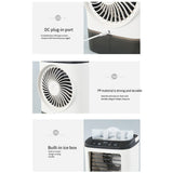 USB Portable Air Conditioner Fan Mini 3 Gears Home Desktop Cooling Fan LED Night Lamp Air Cooler for Room Office Camping 선풍기