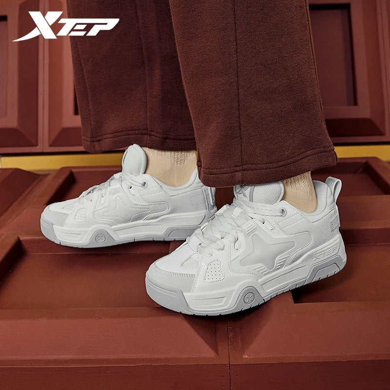 Xtep Star-X Skateboarding Shoes For Women 2024 Spring Comfortable Women's Leisure Shoes Thick Sole Outdoor Shoes 876118310003