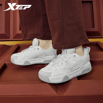 Xtep Star-X Skateboarding Shoes For Women 2024 Spring Comfortable Women's Leisure Shoes Thick Sole Outdoor Shoes 876118310003