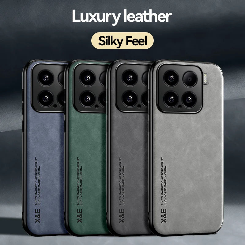 Funda For Xiaomi 15 5G Case Leather Car Magnetic Holder Phone Cover For Xiaomi 15 Pro Xiaomi15 Mi15 15Pro Soft TPU Protect Coque