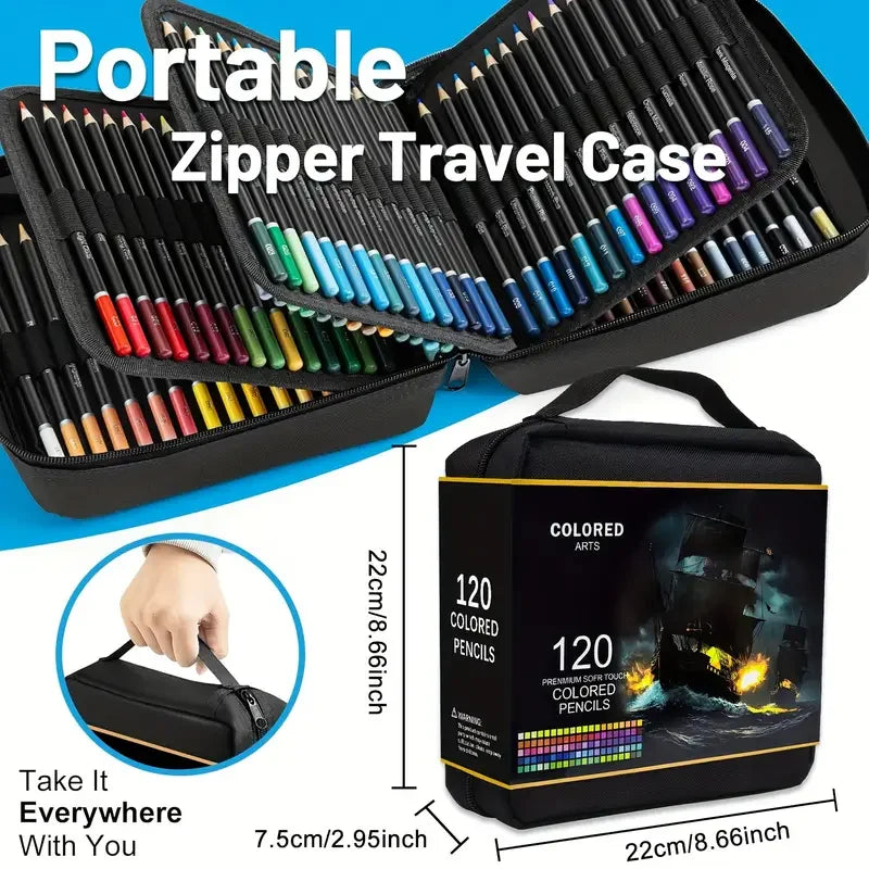 72/120/180/260 Color Lead Pencil Set - Vibrant Watercolor-Style Pencils, Erasable, Perfect for Artists & Beginners, Art Supplies