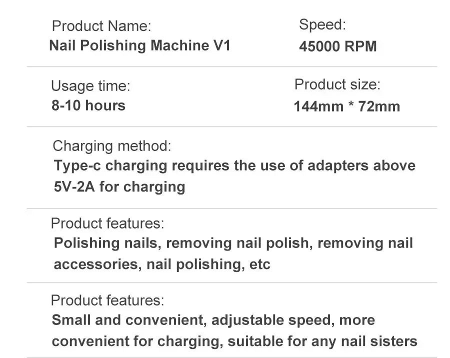2024 Original 45000RPM Rechargeable Nail Drill Machine with LCD Low Noise Professional Nail Polish Sander Nails Accessories Set
