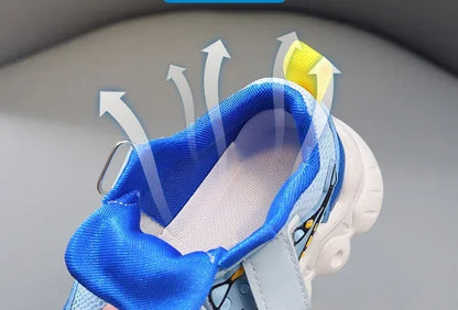 Tennis Shoe LED Children Trainer Cartoon Boy Casual Sneaker for Boy Kid Shoe for Girl Mesh Breathable Shoe Baby Illuminated Shoe
