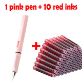 11pcs Fountain Pen Set 0.38mm Replaceable Ink For Smooth Writing, Multifunctional Office Stationery And Learning Supplies