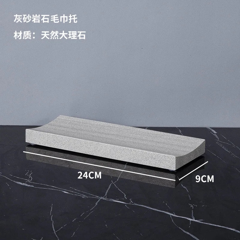 Nordic natural grey marble bathroom accessories Soap dispenser cotton swab jar tissue box soap dish tray bathroom decoration