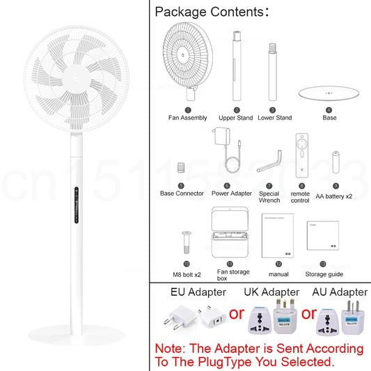 XIAOMI MIJIA DC Inverter Floor Fan Pro, Ultra-Thin Retractable, With Storage Box, Smart Standing Electric Fan, 100 Air Flow Settings