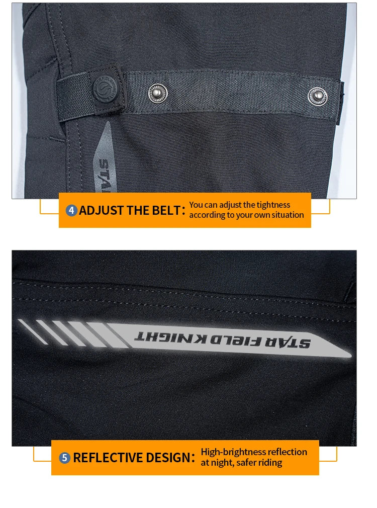 SFK New Black Motorcycle Pants Riding Men Equipment Summer Breathable Trousers With CE Protection Armor Wearing Gears Accessories