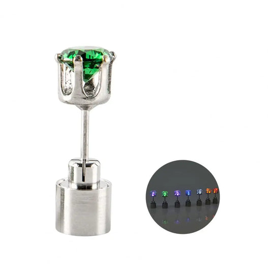 1Pc Lady Stud Earring LED Flashing Faux Crystal Ear Stud Night Glowing Light Up Earring Colorful Women Earring Jewelry Accessory