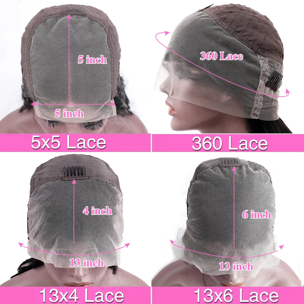 200 Density 13x4 13x6 HD Lace Frontal Human Hair Wigs Straight 360 Lace Frontal Wig Pre-Plucked 5x5 Closure Lace Wig Remy Hair