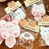 PLush Cat Wallet Keychain Soft Stuffed Animal Little Cat Bag Car Pendant Keychain Trinket Kids Stuffed Keychains Accessories