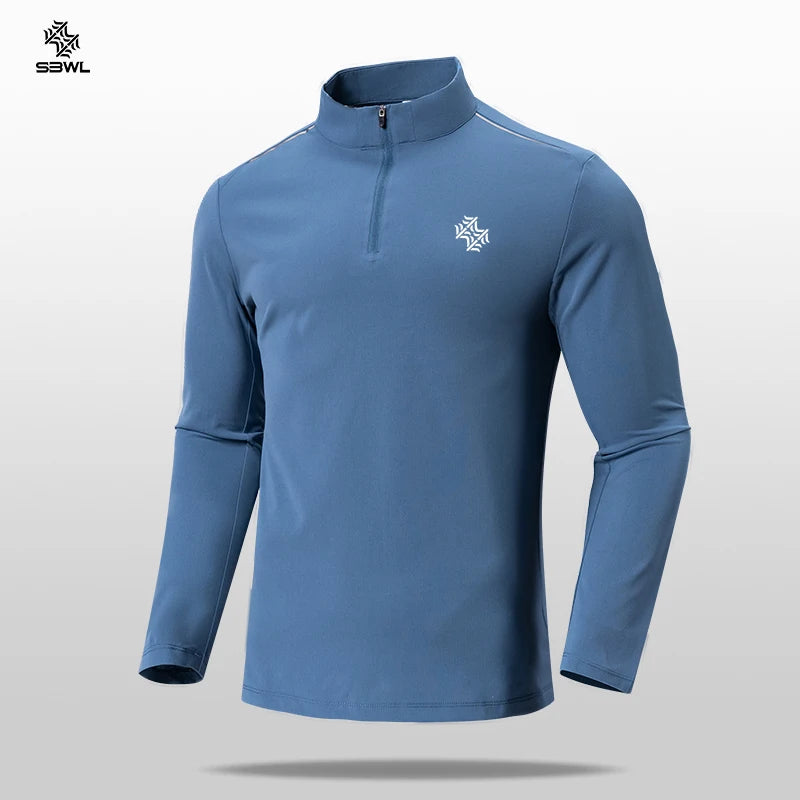 SBWL 2024 nueva camiseta elástica transpirable de manga larga para deportes al aire libre, running, montañismo, ciclismo y fitness para hombre, otoño/invierno