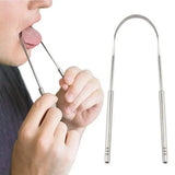 1/2/4 Pcs Reusable Stainless Steel Useful Tongue Scraper Cleaner Fresh Breath Cleaning Coated Tongue Oral Hygiene Care Tools