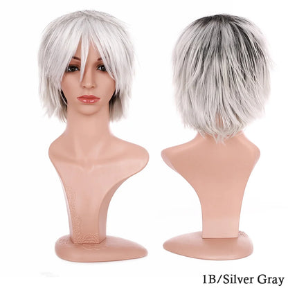 BENIHAIR Synthetic Wig Cosplay Wig White Red Green Blue Pink Yellow Hair Short Layer Wig Fake Hair Extension Men Women Party Wig