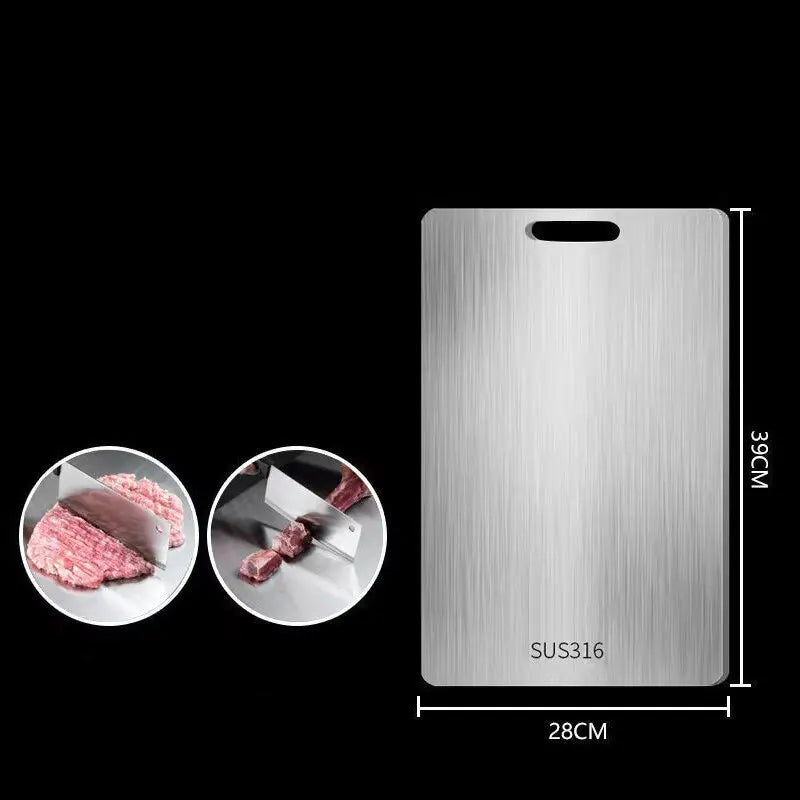 Stainless Steel Thickened Cutting Board Antibacterial Mildew-proof Kneading Dough Board Kitchen Fruit vegetable Cutting Board