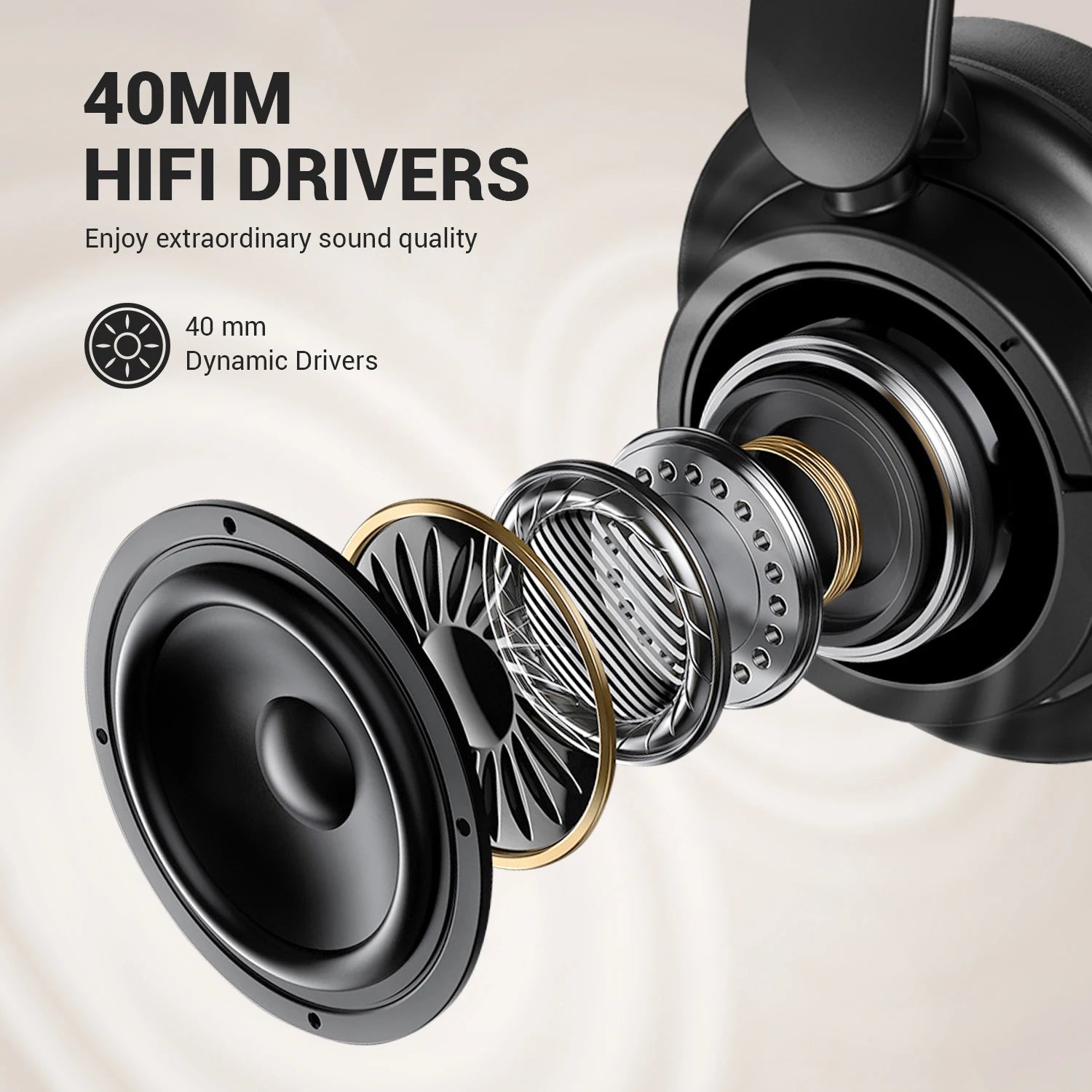 Oneodio EKSA V16 Wireless Headphones Bluetooth 5.3 Over Ear Headset With Mic Bass/Pop Mode Hi-Res HiFi Wired Headphones 90H APP