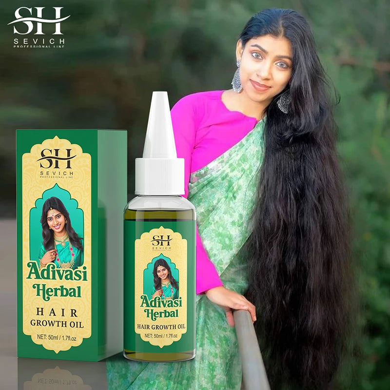 Óleo de Crescimento Do Cabelo Orgânico Ayurvedic, Anti Perda De Cabelo, Recrescimento Rápido, Engrossar Produtos De Cabelo, Adivasi, Índia