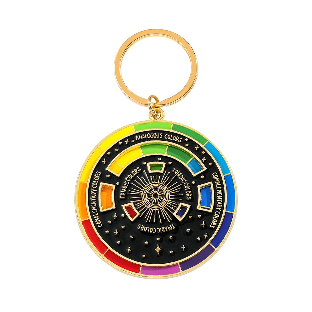 Chaveiro de roda colorida para pintores, chaveiro interativo, chaveiros de arte, presentes