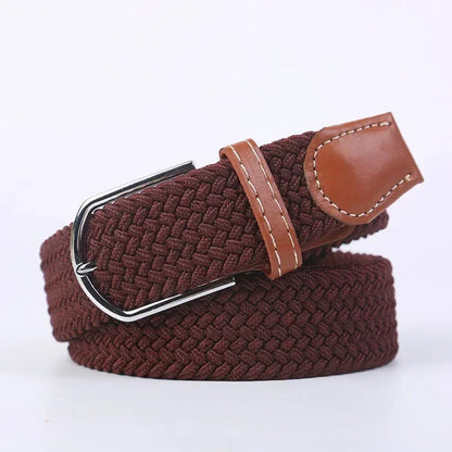Women's Belt Fashion Casual Woven Elastic Belt Outdoor Sports Military Tactical Strap Climbing Work Belt Unisex Jeans Pants