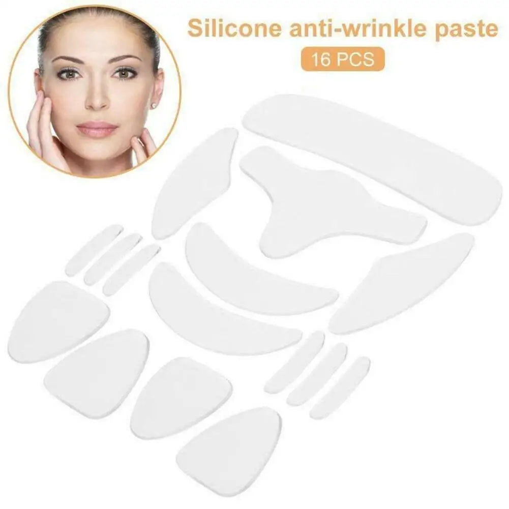 1 set Reusable Face Wrinkle Remover Tapes Silicone Anti-wrinkle Face Forehead Cheek Chin Sticker Anti-aging Skin Care Mask