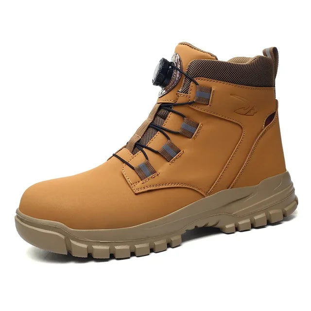 Fashion 2024 Winter Velvet Men Safety Shoes Work Construction Site Indestructible Waterproof Steel Toe Cap Boots Male Footwear 