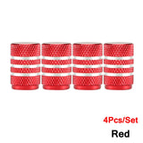 Dsycar 4pcs prata pneu de carro válvula hastes cap knurling estilo pneu tampa da válvula de alumínio haste da roda do pneu tampa da válvula de ar para nós schrader