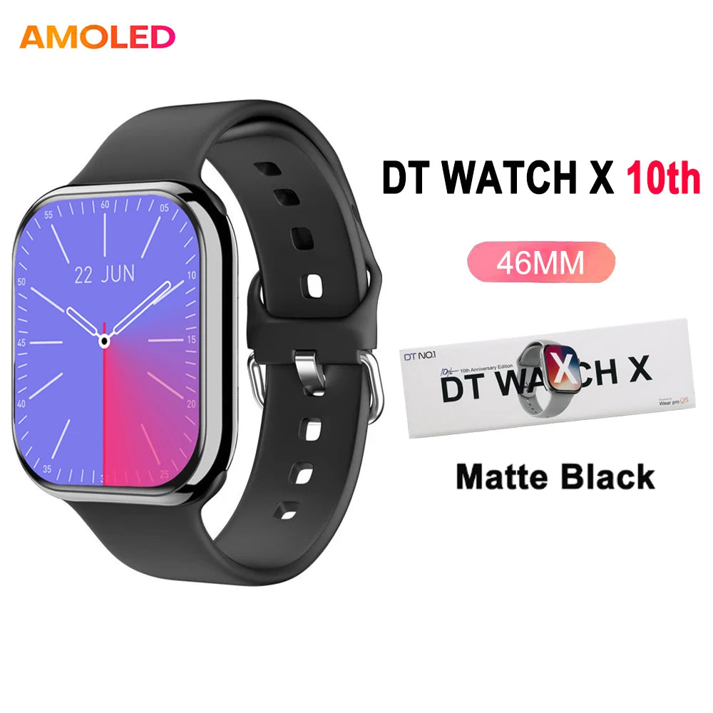 DT Watch 10 Smartwatch DT Watch X AMOLED 46mm Screen Video Play Local Music 4GB NFC ChatGPT Compass Smartwatch For Apple Android
