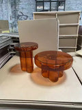 Artistic Glass Coffee Tables, Creative Design End Tables for Living Room , Stylish Accent Tea Table with Various Sizes & Colors