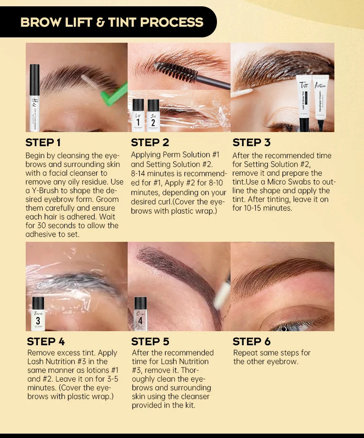 Gollee Eyelash Lifting Perm kit Natural Lashes Enhancer Long Lasting 4-6 weeks Black Lash Brow Tinting Perm Professional Makeup