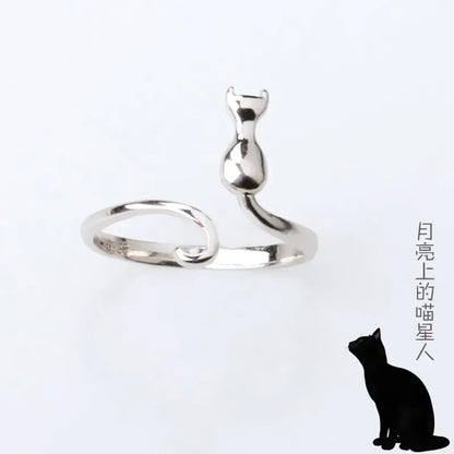 925 Sterling Silver Cat Rings for Women, Engagement Rings, Luxury Designer Jewelry, Women's Gifts 