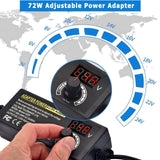 AC to DC Power Supply Adjustable Laboratory Supply Power Source 3V-24V-3A Portable Universal Adapter EU/US Plug Alligator Clip