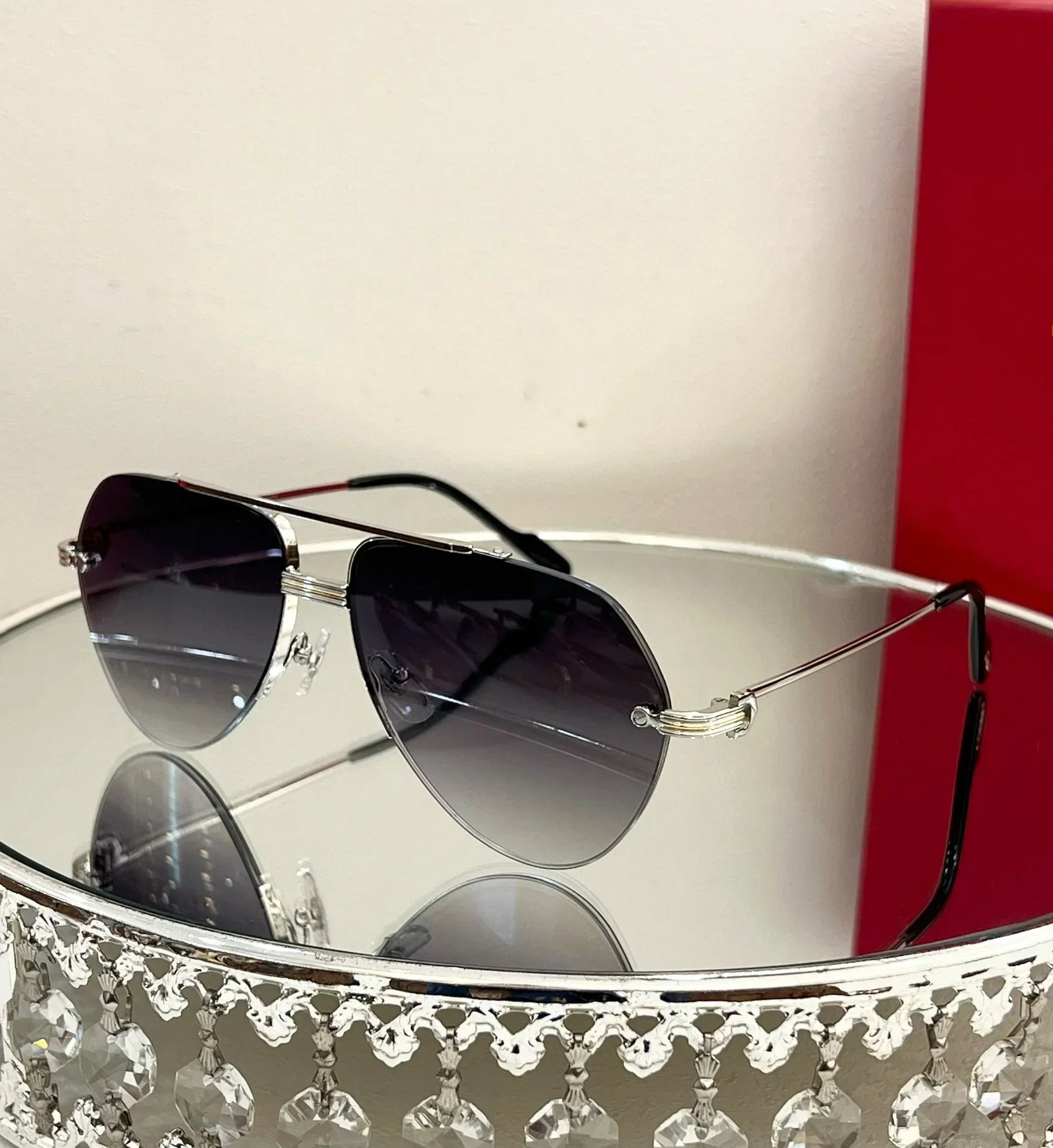 Ollymurs  Frameless Brushed SunglassesDesigner CT0427S CAR Card Home New Men's Comfortable Fashion Anti-ultraviolet Sunglasses