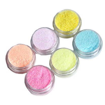 6colors NailMAD Pastel Nail Glitter Set Nail Art Glitter Powder Dust Ultra-fine Glitters Mix