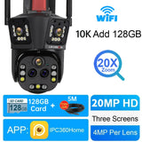 LS VISION 10K Outdoor WiFi Camera 20X Zoom Three Screen CCTV External IP Cam 20MP Security Ai Tracking Video Surveillance Camera