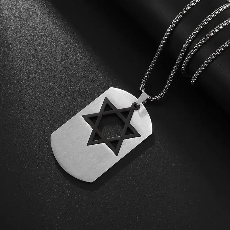 Stainless Steel Solomon Religious Seven Archangels Compass Pendant Necklace Men's Retro Lucky Amulet Jewelry