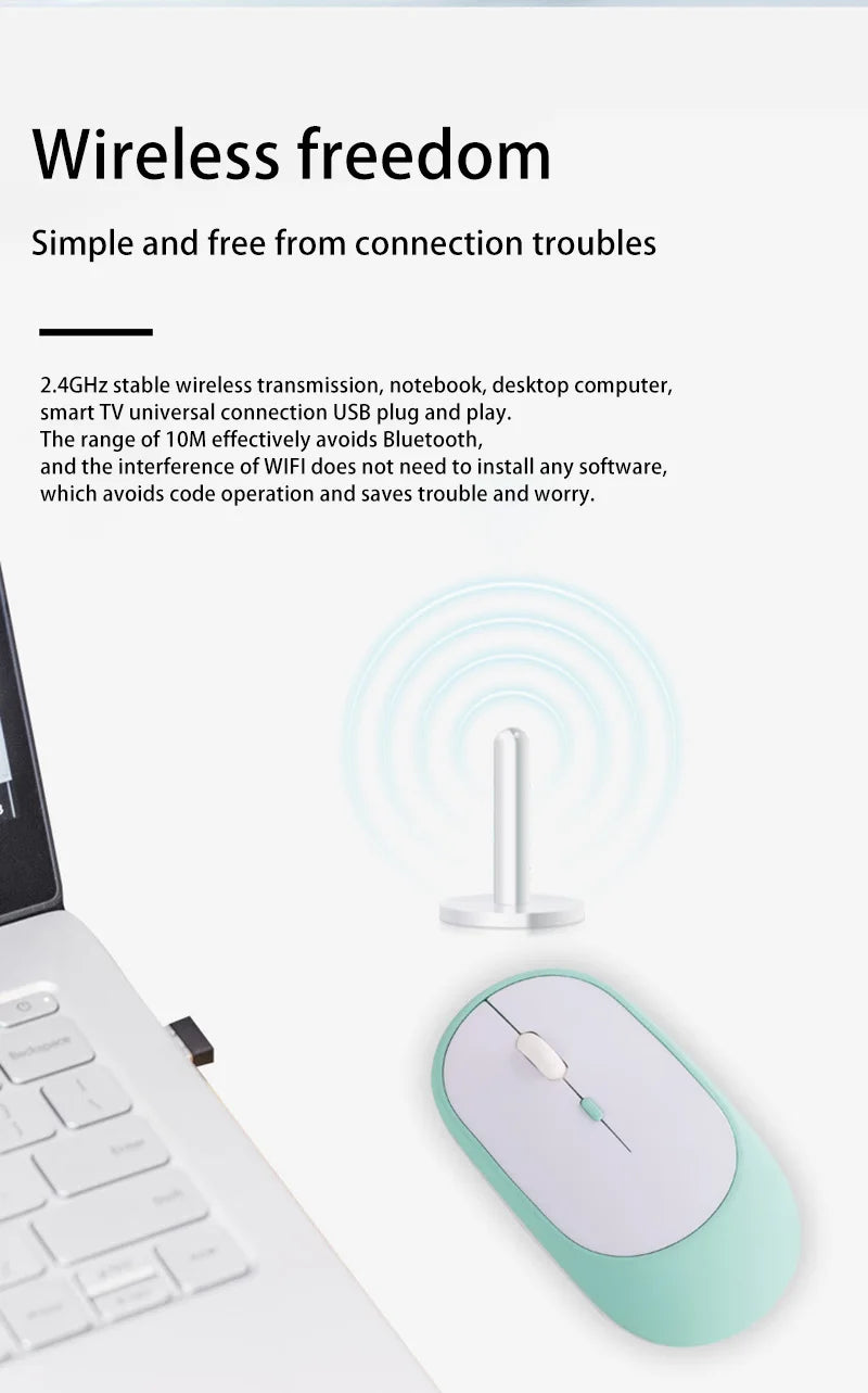 Xiaomi Wireless Mouse Bluetooth-compatible 2.4G Silent Mice Adjustable DPI Ergonomic Design USB Rechargeable Gaming Office Mouse