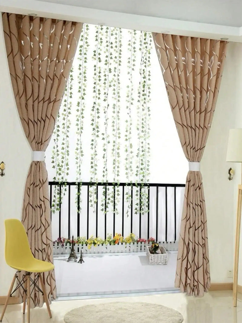 1pc Decorative Cut-Out Design Twining Leaves Sheer Curtain For Bedroom/Living Room