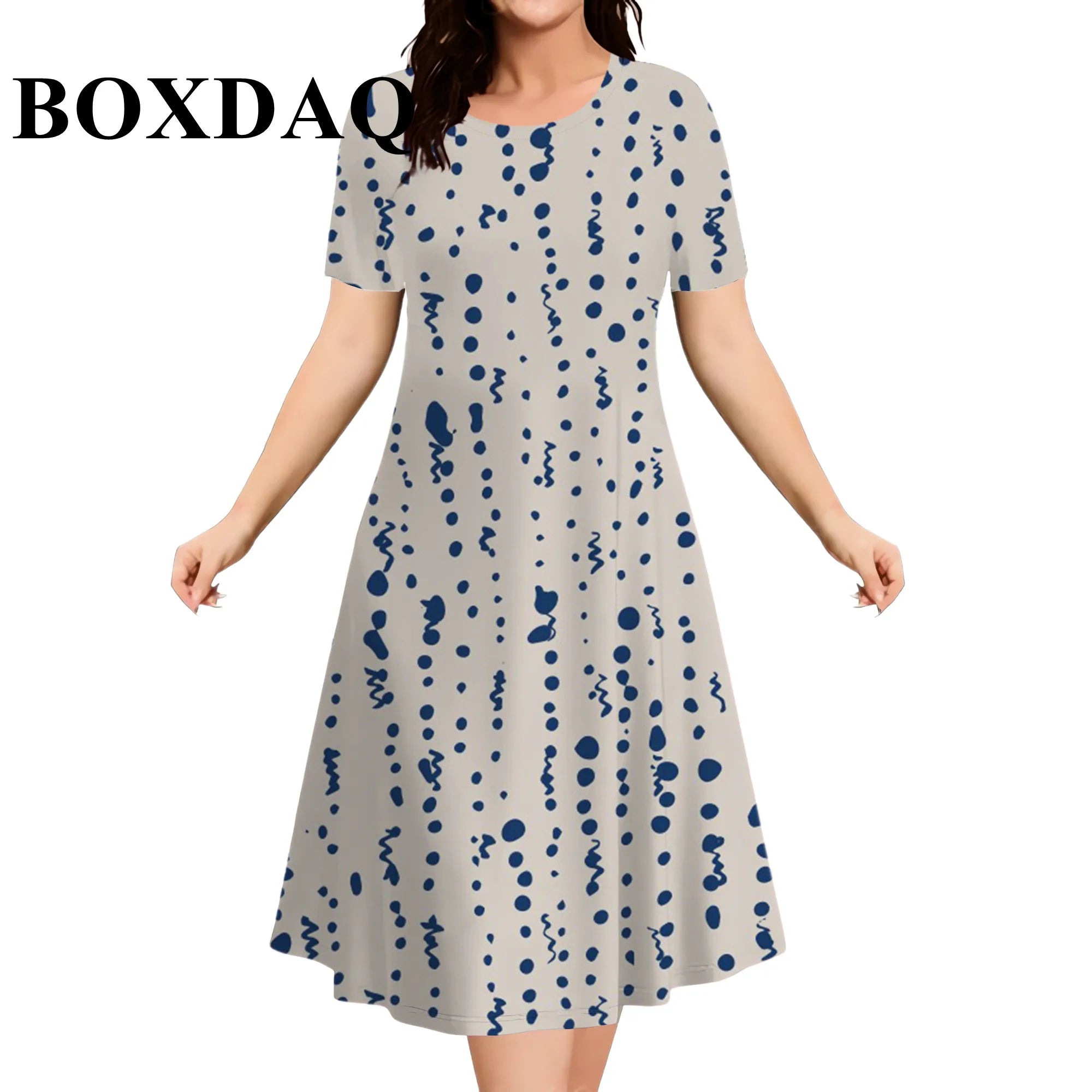 2026 New Women's Dresses 9XL Plus Size Striped Tie Dye Print Summer Elegant Loose Short Sleeve Dresses Fashion Oversized Clothes