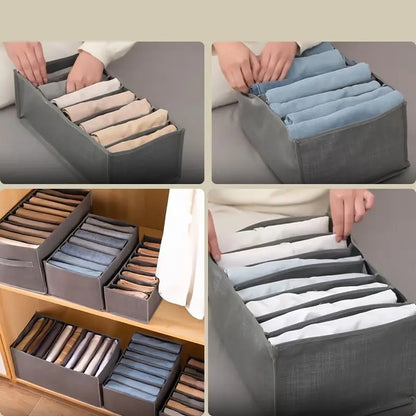 organizer for drawers Clothes Organizer Pants Jeans Storage Box Cabinet Drawer Organizer Underwear Socks T-Shirt Wardrobe Storag