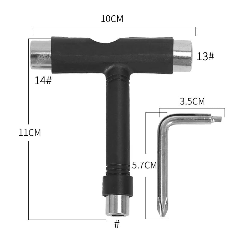 Llave Allen profesional tipo T para patineta, herramientas para longboard, patineta, tabla, patín, llave inglesa, piezas