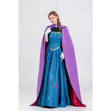 Disney Frozen Movie Adult Costume Women's Cospaly Princess Anna Dress Cloak Halloween Party Performance Dress Birthday Gifts New
