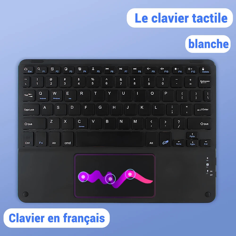 Touchpad Bluetooth Wireless Keyboard For Android iOS Samsung Xiaomi Tablet For iPad Air Pro Mini Spanish Russian Korean Keyboard