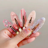 2-4pcs Cherry Pink Seamless Edge Clip Women Girl Sweet Beauty No Bend Hair Side Clip Duckbill Clip Bangs Hairpin Hair Style Tool