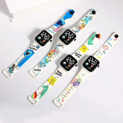 Pokemon Pikachu Dragon Ball Z Sport Casual Watches Led Silicone Watch Color Lovely Digital Children Wristwatch Clock Gift Toys