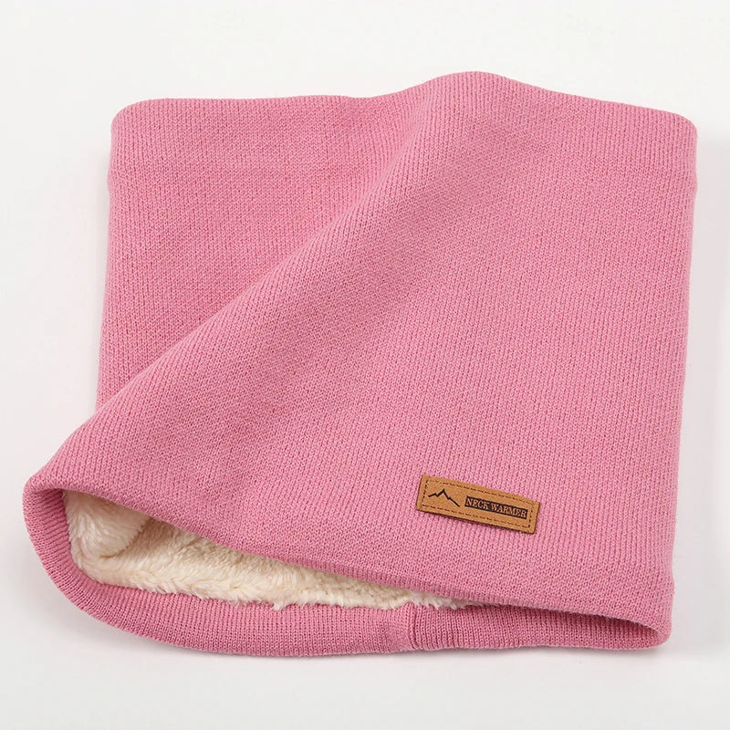 Bufanda cálida de invierno 2023 para mujer, de punto, con anillos de felpa, lisa, para hombre y mujer.