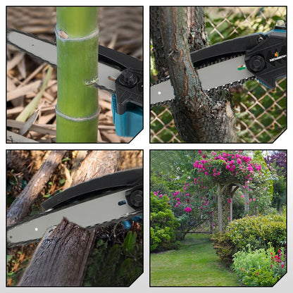 8 Inch Brushless Electric Saw Cordless Oiler Handheld Garden Wood Cutting Logging Chainsaw Power Tool for Makita 18V Battery