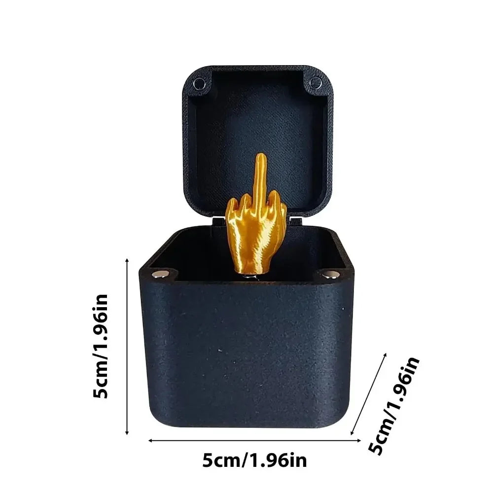 Fun Gag Birthday Gift Accessories Desk Decoration Surprise Gift Box Toys Middle Finger in the Box Supplies Crafts Decor figurine